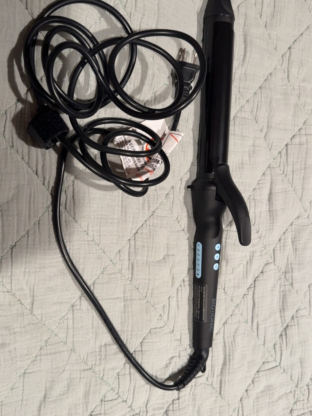Biotonic Black 1-Inch Ceramic Curling Iron - Black